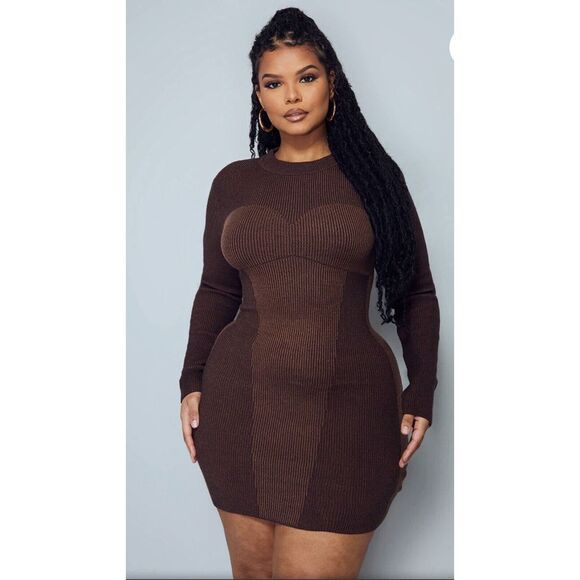 Brown sweater Dress‎ - Picture 1 of 7
